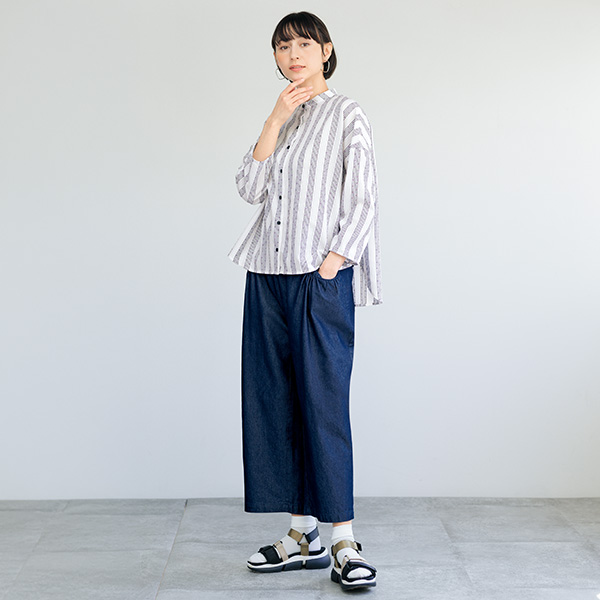 ディージーワイ 清涼機能のゆるっとコクーンデニムパンツ Dgy