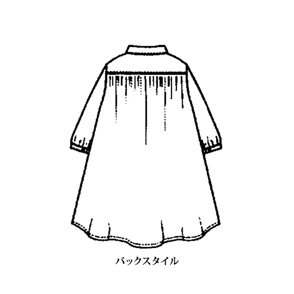 手書き風ボタニカル柄シャツチュニック