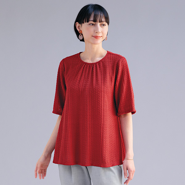 やわらかジャカードフレアプルオーバー