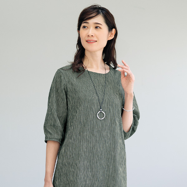 高島ちぢみ シンプルワンピース