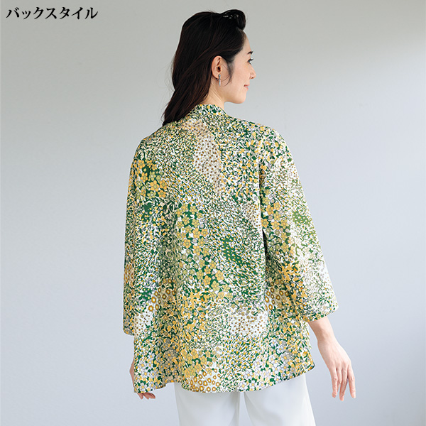 イハナ フラワープリントロング丈ブラウス