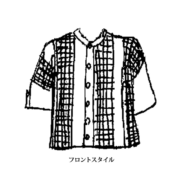 サッカー＆ドビー織切替えゆるっとブラウス