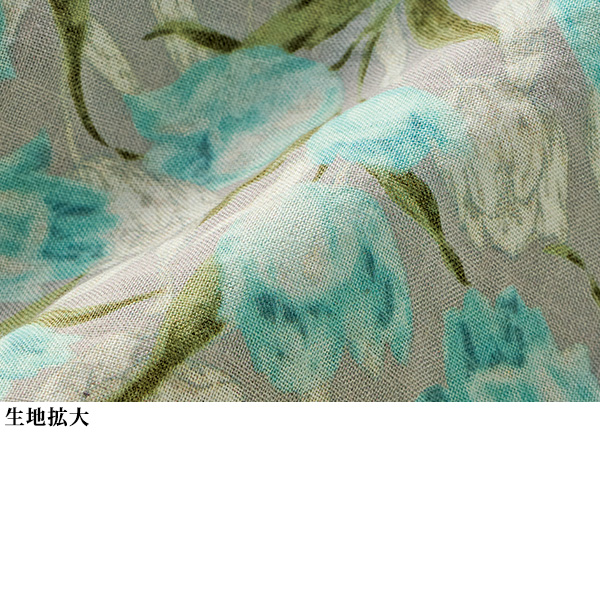 爽やか色のフラワー柄シャツチュニック