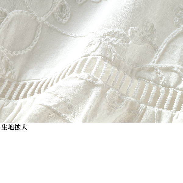 刺しゅう＆レース使いブラウス
