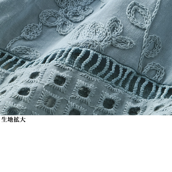 刺しゅう＆レース使いブラウス