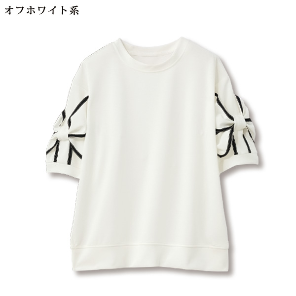 袖リボンデザインプルオーバー