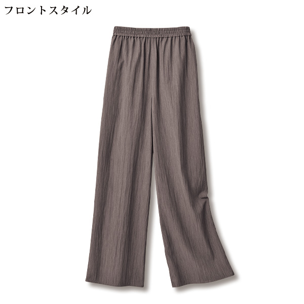 かすり調素材セミワイドパンツ 大きいサイズ M L LL 3L