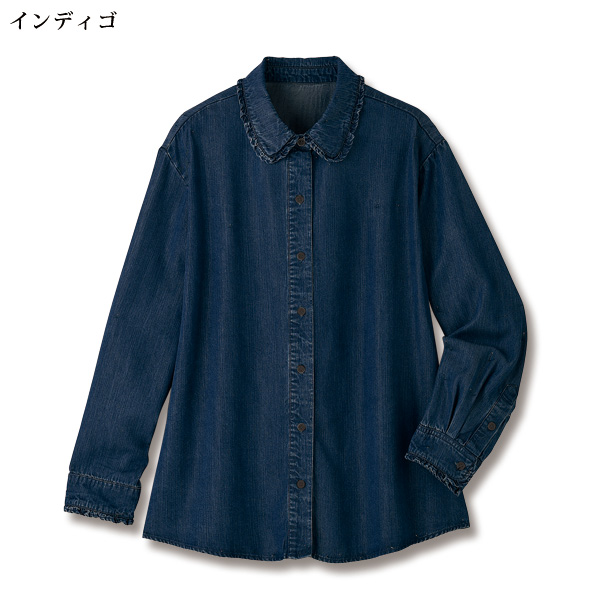 「テンセルデニム」シャツ 大きいサイズ M L LL 3L