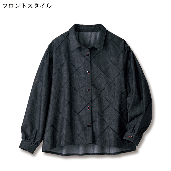 格子タックコットンシャツ 大きいサイズ M L LL 3L