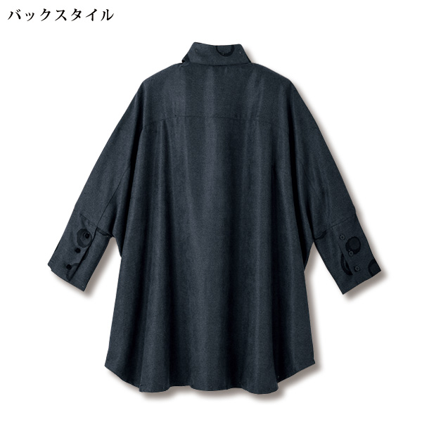 変形ドット柄ビッグシャツ