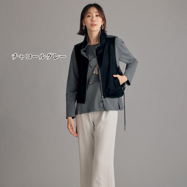 女性モチーフ刺しゅうプルオーバー