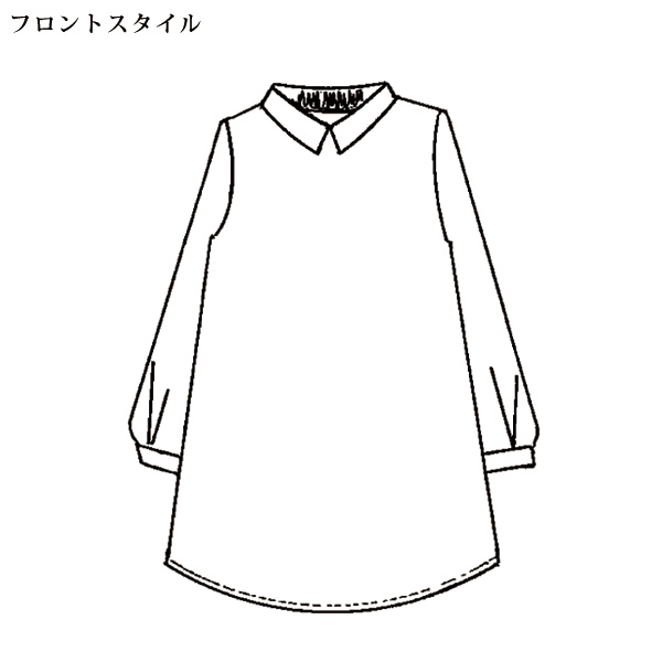 襟付小花柄プリントチュニック