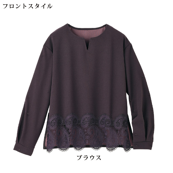 裾レース使いセットアップ 大きいサイズ M L LL 3L