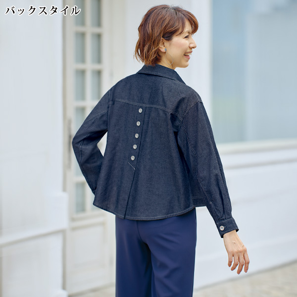 ボタン使いダンガリーライトジャケット