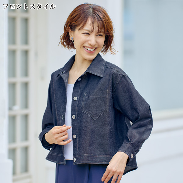 ボタン使いダンガリーライトジャケット