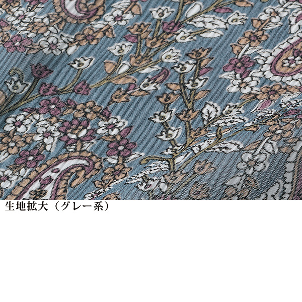 ペイズリー柄シフォンボウタイブラウス