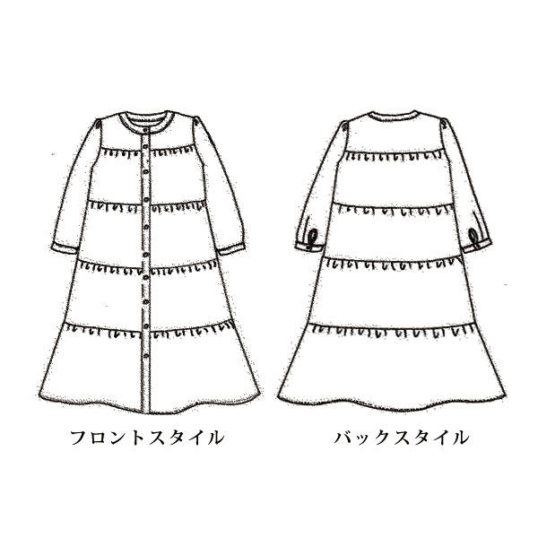 シネマ柄ティアードワンピース