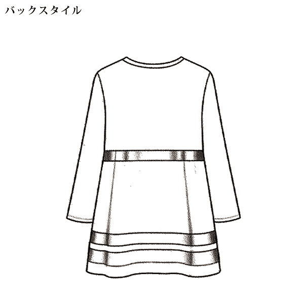 異素材切替えボーダーチュニック