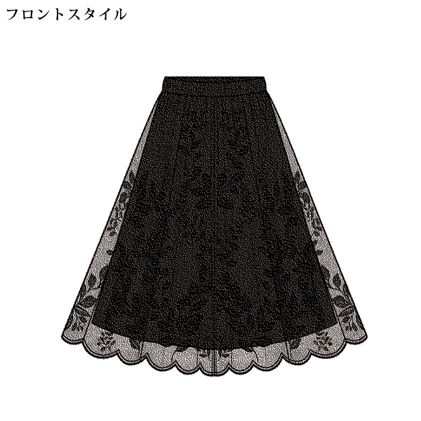 総レースサークルスカート