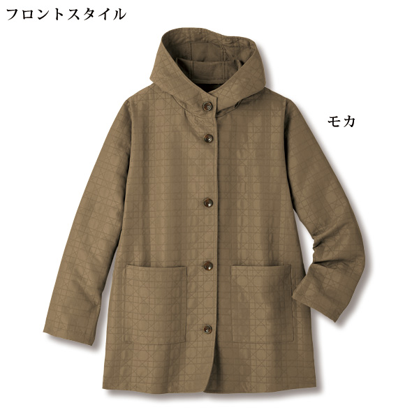 キルト風ステッチフードジャケット 大きいサイズ M L LL 3L