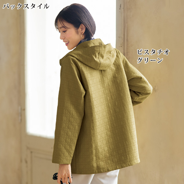 キルト風ステッチフードジャケット 大きいサイズ M L LL 3L
