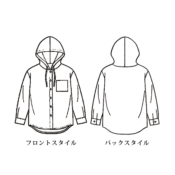 ペイズリープリントフーディシャツ 大きいサイズ M L LL 3L