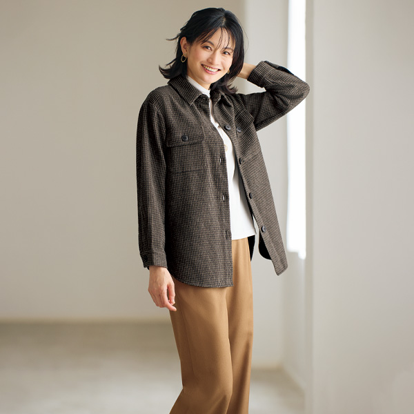 チェック柄シャツジャケット