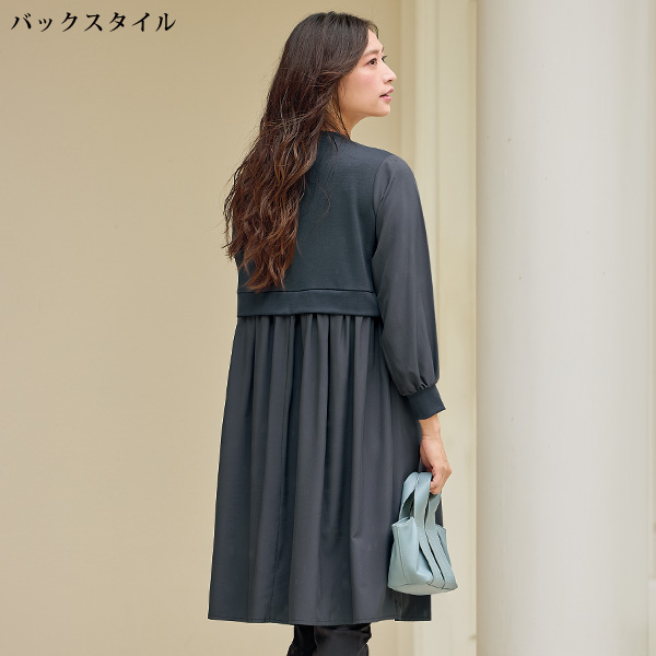 異素材切替えチュニック