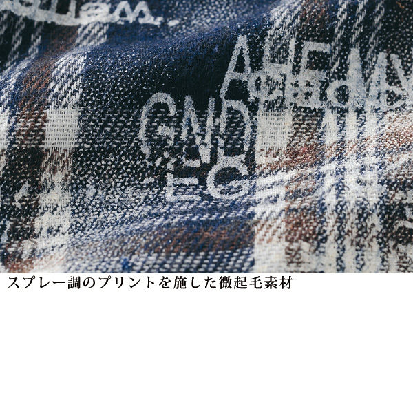 英字プリントチェック柄シャツチュニック