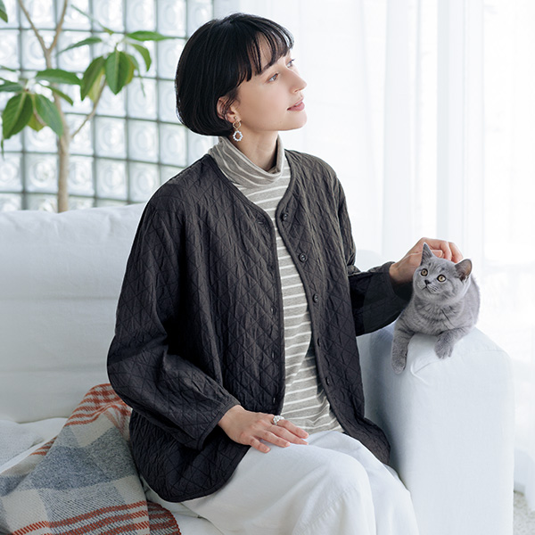 キルト風ステッチ入りジャケット