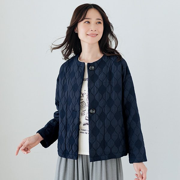 キルト風ふくれジャカードジャケット
