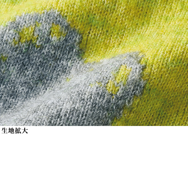 フラワージャカード編みニットベスト
