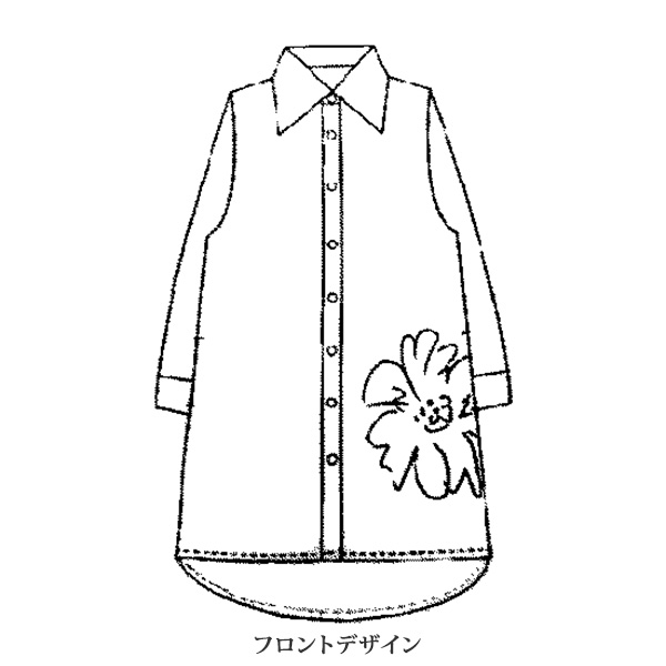 花柄プリントシャツワンピース