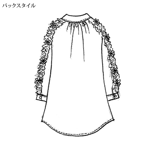コットンデザイン袖オーバーシャツジャケット