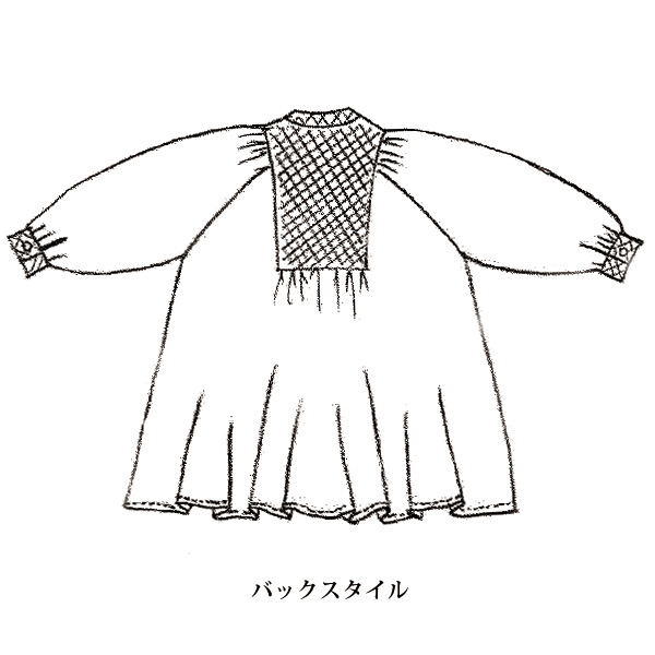 異素材切替花柄プリントチュニックワンピース