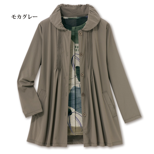ピンタックデザインロングジャケット