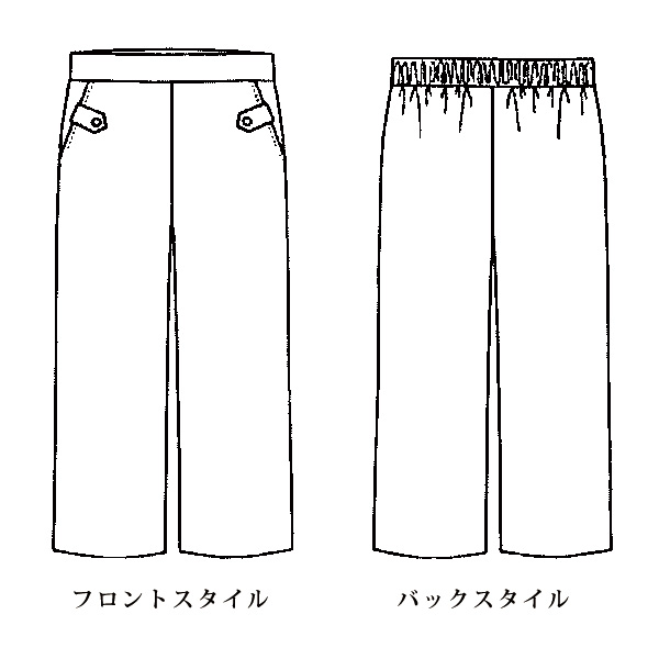 タブ付デザインワイドパンツ
