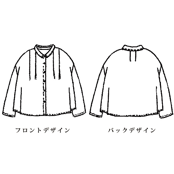 水玉柄衿付ブラウス