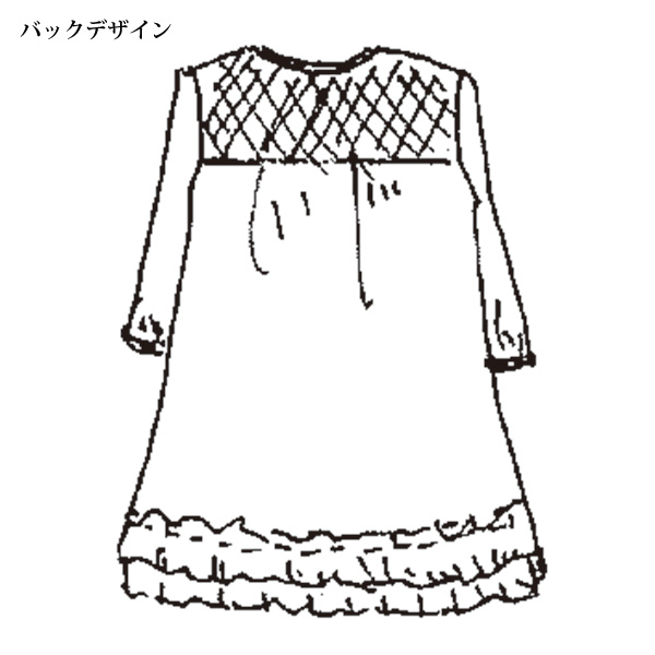 レース使い花柄ストレッチエレガンスブラウス