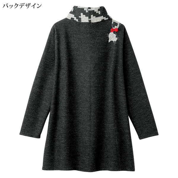 ネコのパッチワークチュニックプルオーバー | 京都通販ミセスの ネコのパッチワークチュニックプルオーバー | 京都通販ミセスの