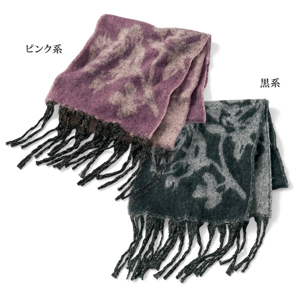 ふわふわ素材バラ柄BIGストール