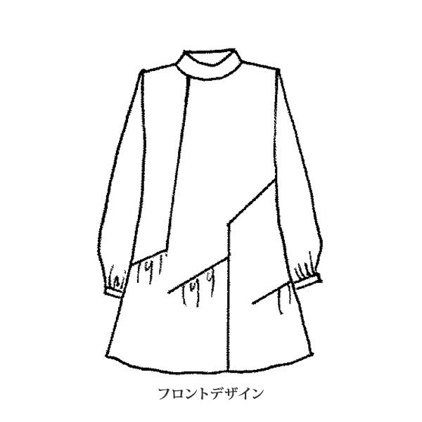 切替えチェック柄ロングプルオーバー