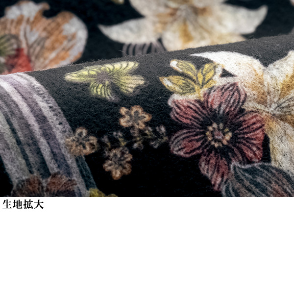 起毛花柄プリントロングプルオーバー