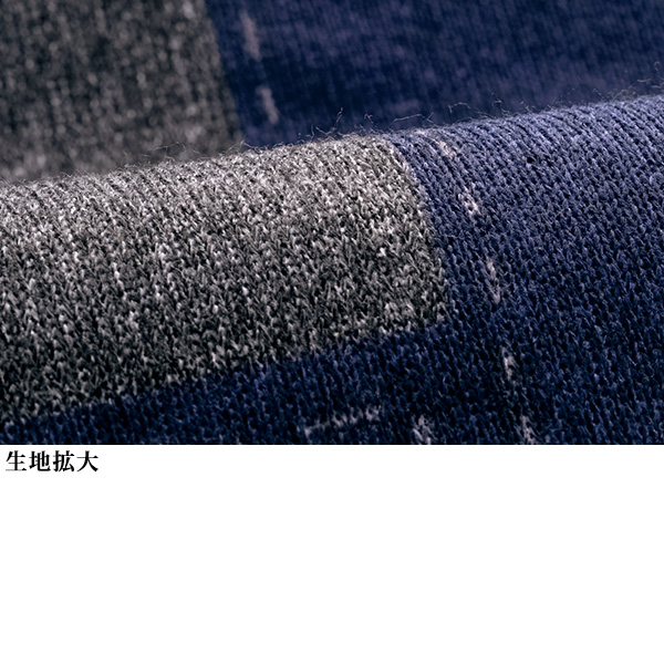 フード付ブロック柄ロングジャケット