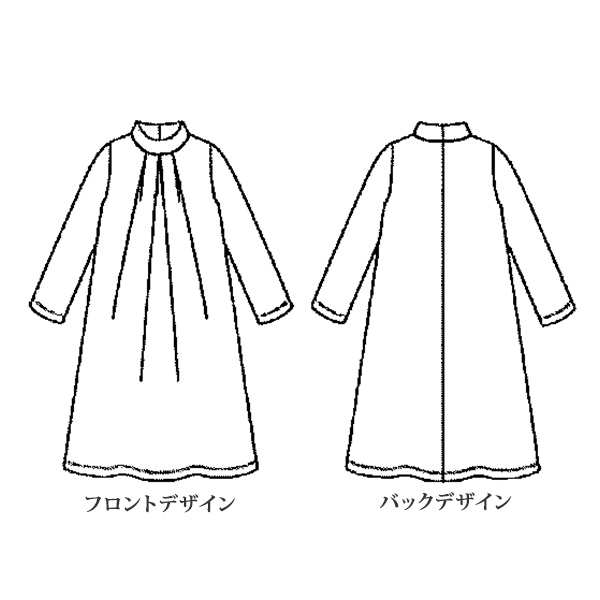 アート調プリントハイネックワンピース