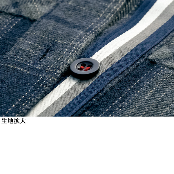 テープ使いチェック柄シャツジャケット