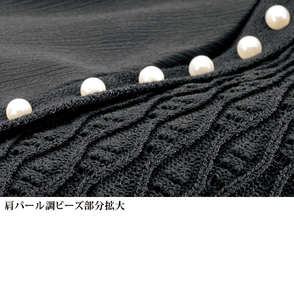 パール調使いエレガンスニットプルオーバー
