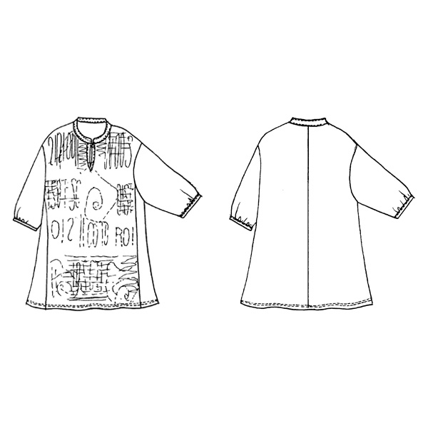 プリント切替えブラウス / 大きいサイズ 3L