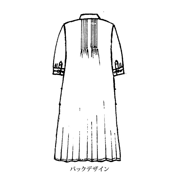 刺しゅう使いピンタックワンピース | 京都通販ミセスの