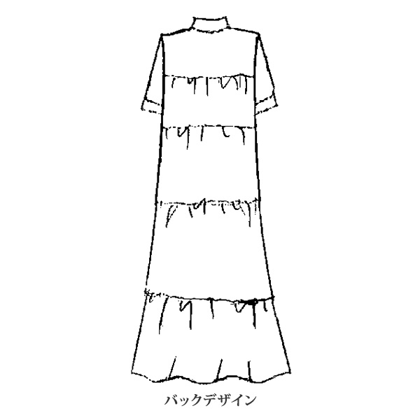 ティアード切替えプリントワンピース